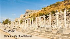  Presentation with greek columns - Presentation enhanced with ancient greek city of ephesus background and a lemonade colored foreground