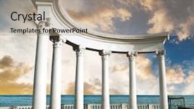  Presentation with greek column - Amazing presentation design having ancient greek columns at sunset backdrop and a coral colored foreground