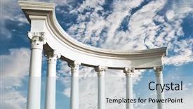  Presentation with greek columns - PPT theme enhanced with ancient greek columns background and a light blue colored foreground
