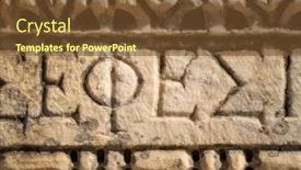  Presentation with ancient greek - Cool new PPT layouts with ancient-greek-inscriptions-with-ephes backdrop and a tawny brown colored foreground