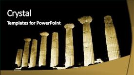  Presentation with scene - Cool new presentation theme with ancient greek monument - doric temple of heracles backdrop and a  colored foreground
