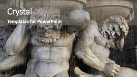  Presentation with vienna - PPT layouts having ancient greek statue - muscular tritones support the danube background and a gray colored foreground