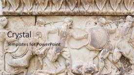  Presentation with ornament - Beautiful presentation theme featuring ancient greek statue - ornament in delphi museum greece backdrop and a soft green colored foreground