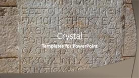  Presentation with ancient greek - Amazing presentation theme having ancient-greek-writing-on-stone backdrop and a gray colored foreground