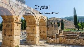  Presentation with ancient ruins - PPT theme having ancient hierapolis now pamukkale turkey background and a  colored foreground