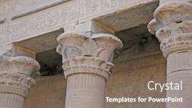  Presentation with ancient egypt - Audience pleasing theme consisting of ancient-hieroglyphics-and-columns backdrop and a gray colored foreground