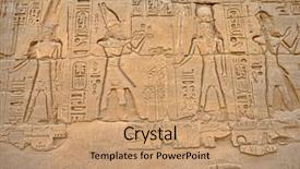  Presentation with karnak - Slide set having ancient hieroglyphs on wall temple of karnak background and a coral colored foreground