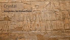  Presentation with karnak - Cool new presentation design with ancient hieroglyphs on wall temple of karnak backdrop and a coral colored foreground