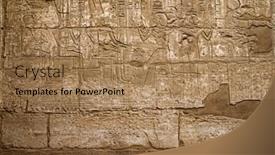  Presentation with karnak - Presentation design consisting of ancient hieroglyphs on wall temple of karnak background and a coral colored foreground
