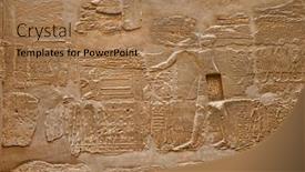  Presentation with karnak - Presentation featuring ancient hieroglyphs on wall temple of karnak background and a coral colored foreground