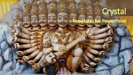  Presentation with hinduism - PPT theme enhanced with ancient hinduism god sculpture background and a tawny brown colored foreground