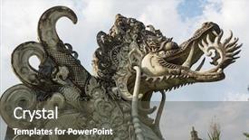  Presentation with hinduism - Presentation design consisting of ancient hinduism god sculpture background and a dark gray colored foreground