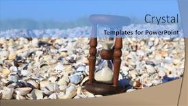  Presentation with sea shells - Beautiful slides featuring ancient-hourglass-on-shells backdrop and a light blue colored foreground