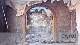  Presentation with old photo - Theme enhanced with ancient house - old abandoned burned interior photo background and a light gray colored foreground