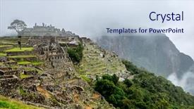  Presentation with inca - PPT layouts having ancient inca lost city background and a sky blue colored foreground