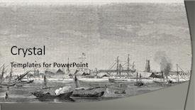  Presentation with old india - Beautiful theme featuring ancient india - old view of kolkata bay backdrop and a light gray colored foreground