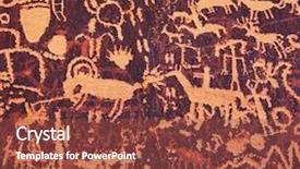  Presentation with petroglyphs - Slide deck enhanced with ancient indian art - petroglyphs on newspaper rock background and a red colored foreground