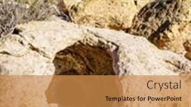  Presentation with dwelling - Slides featuring ancient-indian-dwelling-at-tsankawi background and a gold colored foreground