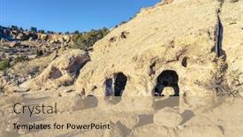  Presentation with dwelling - Presentation theme enhanced with ancient-indian-dwelling-at-tsankawi background and a coral colored foreground