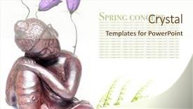  Presentation with buddha - Beautiful presentation design featuring ancient indian philosophy - buddha and flora backdrop and a cream colored foreground