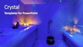  Presentation with health care - Slide deck featuring ancient iran - interior of turkish sauna classic background and a royal blue colored foreground
