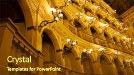  Presentation with luxury house - Presentation featuring ancient italian renaissance opera house background and a  colored foreground