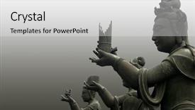  Presentation with ancient japan - Presentation theme having ancient japan - buddha worshipers background and a white colored foreground