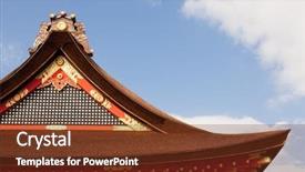  Presentation with ancient japan - Slides enhanced with ancient japan - detail on japanese temple roof background and a  colored foreground
