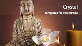  Presentation with life memorial candle light - Colorful theme enhanced with ancient japan - still life buddha with candle backdrop and a  colored foreground