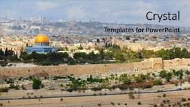  Presentation with old jewish cemetery - PPT layouts enhanced with ancient jewish cemetery on mount background and a light blue colored foreground