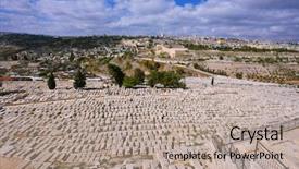  Presentation with neighborhoods - Presentation theme with ancient jewish cemetery background and a coral colored foreground