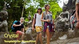  Presentation with zoroastrian ruins of ancient palace - PPT layouts with ancient jungle ruins in thailand background and a  colored foreground