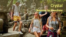  Presentation with ancient ruins - PPT theme featuring ancient jungle ruins in thailand background and a tawny brown colored foreground