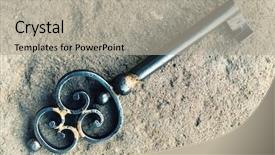  Presentation with ancient king statue - Cool new slide set with kapap instructor demonstrates self defense backdrop and a gray colored foreground.