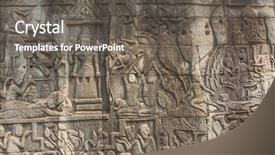 Presentation with krishna - Audience pleasing slide deck consisting of ancient khmer carving of krishna backdrop and a gray colored foreground
