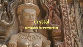  Presentation with krishna - PPT layouts featuring ancient khmer carving of krishna background and a tawny brown colored foreground