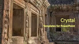  Presentation with krishna - Theme enhanced with ancient khmer carving of krishna background and a tawny brown colored foreground