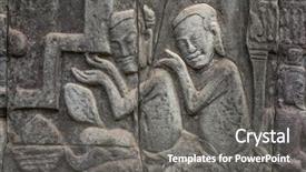  Presentation with krishna - Amazing PPT layouts having ancient khmer carving of krishna backdrop and a gray colored foreground