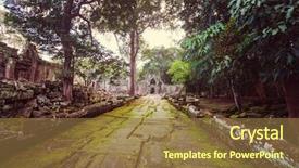  Presentation with civilization - Presentation theme consisting of ancient khmer civilization ruins background and a tawny brown colored foreground