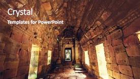  Presentation with civilization - Amazing presentation design having ancient khmer civilization ruins backdrop and a tawny brown colored foreground