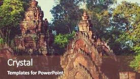 Presentation with khmer - Slide deck having ancient khmer temple koh ker background and a tawny brown colored foreground