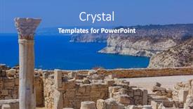  Presentation with archaeological - Presentation theme consisting of ancient-kourion-archaeological-site background and a teal colored foreground
