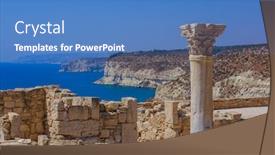  Presentation with archaeological - Slide deck featuring ancient-kourion-archaeological-site background and a teal colored foreground