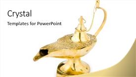  Presentation with oil lamp - Theme having oil lamps - ancient lamp isolated background and a white colored foreground