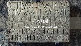  Presentation with marble - Audience pleasing presentation design consisting of ancient-latin-script-carved backdrop and a gray colored foreground