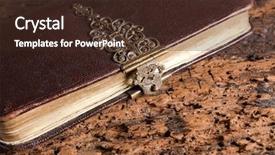  Presentation with ancient book - Presentation theme enhanced with ancient leather and gold edged background and a wine colored foreground