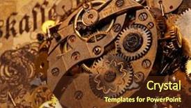  Presentation with old letter - Presentation theme enhanced with ancient letter - gears on the old banknote background and a tawny brown colored foreground