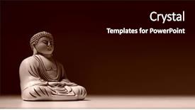  Presentation with buddha - Presentation design enhanced with ancient little buddha statue religion background and a black colored foreground