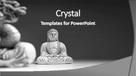  Presentation with buddha - Presentation with ancient little buddha statue religion background and a dark gray colored foreground