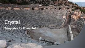 Presentation with ancient greek theatre - Colorful slides enhanced with ancient lycian myra greek theatre ruins at turkey demre backdrop and a gray colored foreground